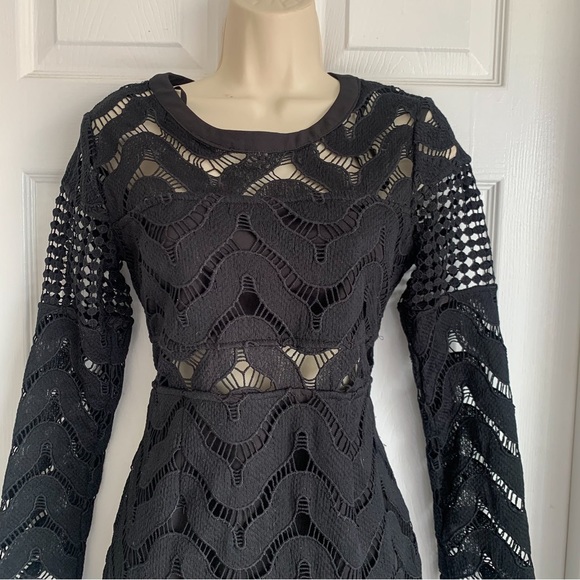 Premonition Black Crochet Lace Midi Dress - Picture 7 of 9